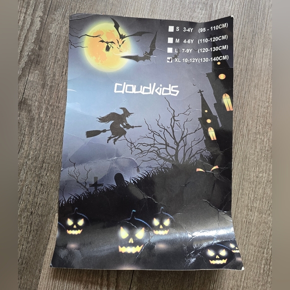 Halloween witch costume black and red long dress s)kids 10/12 - Picture 2 of 3